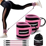 KICOSOADT Ankle Resistance Bands with Cuffs,Ankle Straps for Cable Machines Women,Glute Kickback Ankle Strap for Gym & Home,Leg Extension & Hip Abductors(Pink)