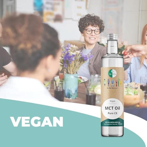 Go-Keto MCT Öl C8 500ml, MCT C8 Caprylsäure Kokosöl palmölfrei, perfekt für die Keto Diät, MCT Oil C8 als idealer Keto Kaffee Creamer für Bulletproof Coffee und Keto Shake, vegan, non GMO
