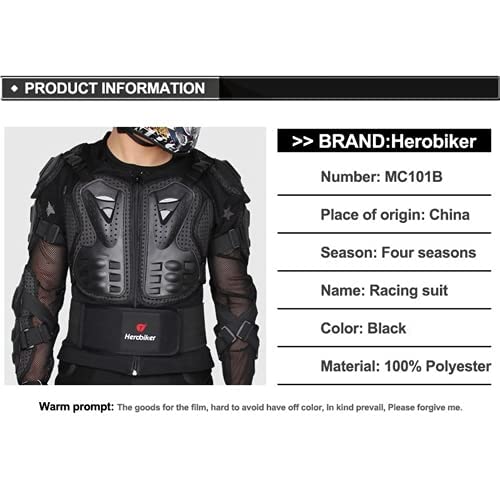 Ohmotor Motorbike Protective Armour Chest Back Spine Armor Protector Motorcross Armoured Jacket Clothing Men Womenfor Ktm,Mtb,Atv,Dirt Bike #TOP1