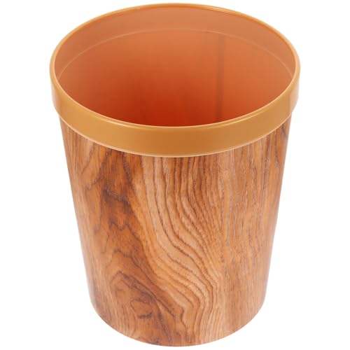 Cabilock Papelera de plástico con diseño madera vintage