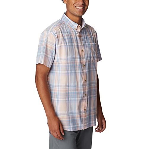 Columbia Men's Rapid Rivers Ii Short Sleeve Shirt, Purple Tint Multi Plaid, Large #TOP4