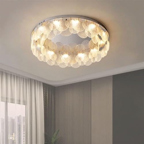 Chandelier LED contemporain en verre et chrome pour illuminer votre chambre