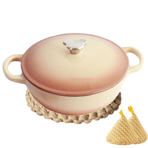 DYHQQ Cast Iron Casserole Dish with Lid Non-Stick Cast Iron Dutch Oven for Home Baking Braiser Cooking 29.5cm/3L
