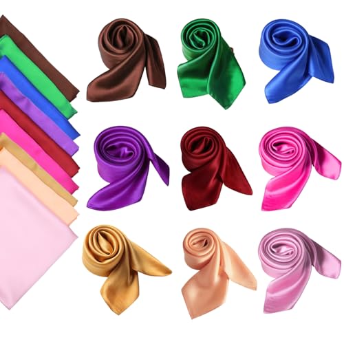 GONEJALL 9 Pcs Juggling Scarves for Kids, Play Scarves for Toddlers, Colorful Play Silks for Dress-Up, Role Play and Sensory Learning, 35 × 35 Inch, Soft & Lightweight, Gifts for Kids and Adults