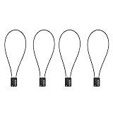 RESET-200 (4 Pack) 4 Digit Combination Flexible Cable Padlock,20 inch (50 cm) Long Lock, 3mm Diameter Cable for Trash Can Lid, Locker, Cabient, Luggage, Suitcase, Gun, Pistol, Toolbox, Helmet - Black