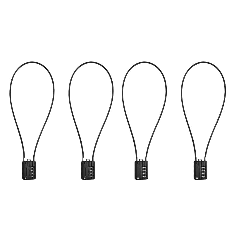 RESET-200 4-Digit Combination Cable Padlock, 3 mm, 50 cm, 4 Pack