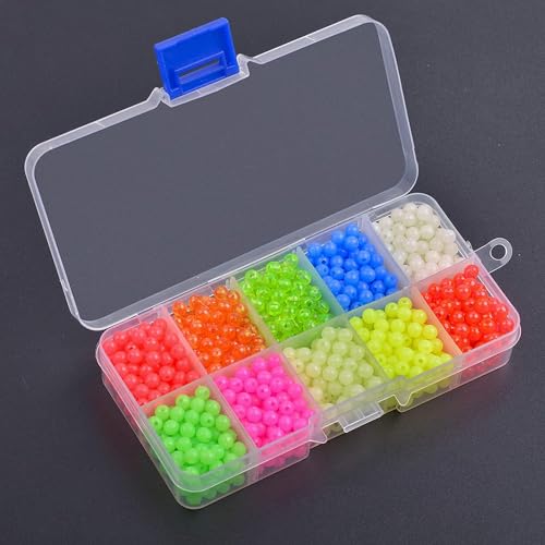Cuentas de pesca de plástico duro OROOTL redondas de 5mm protectoras 7