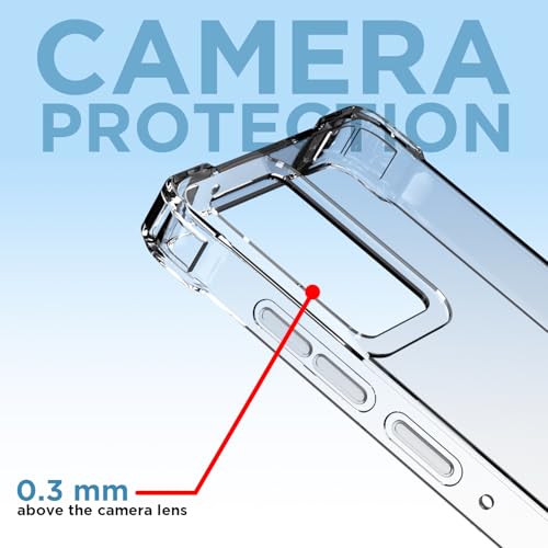 Image of Amazon Basics Back Cover for Motorola Moto Edge 50 Fusion 5G / Motorola Moto G96 5G PC + TPU Clear Transparent Raised Edges Shockproof Protective Phone Bumper Case(Transparent)