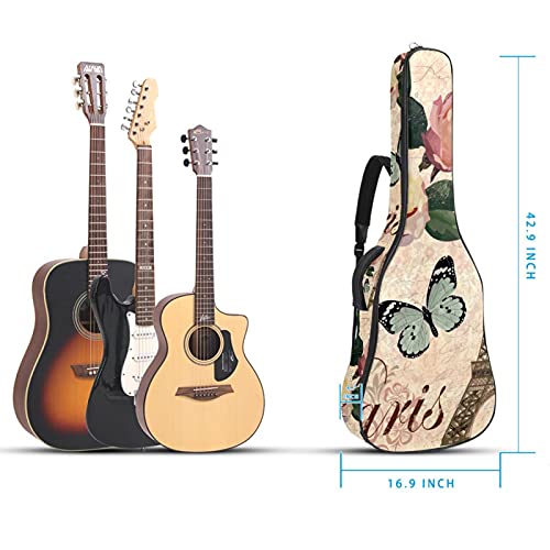 Housse guitare imperméable avec fermeture éclair robuste motif Tour Eiffel - 3