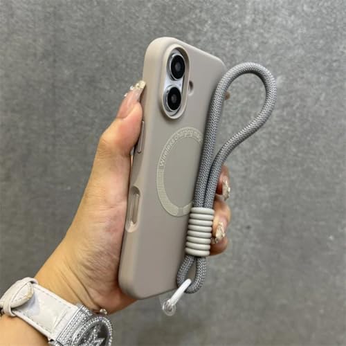 RNOZX For iPhone 16 Pro�p�t�̃V���R�����X�g���b�v�P�[�X�A�}�C�N���t�@�C�o�[���n�t���A���C�����X�u���X���b�g�J�o�[�iFor iPhone 16 Pro/�O���[GS�Ή��j