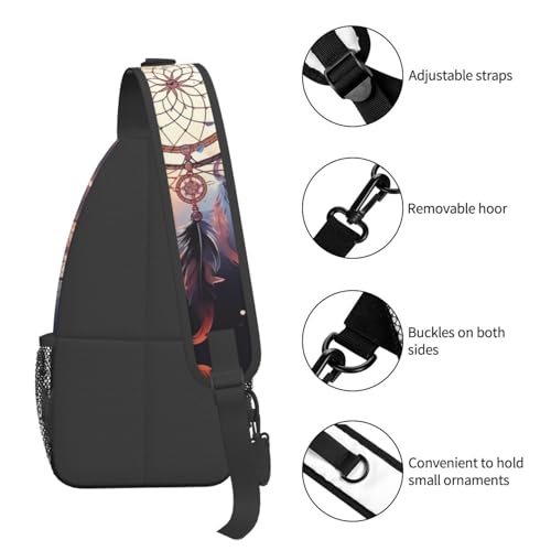 Mochila de sling Native American Dream Catcher Negra miniatura 4