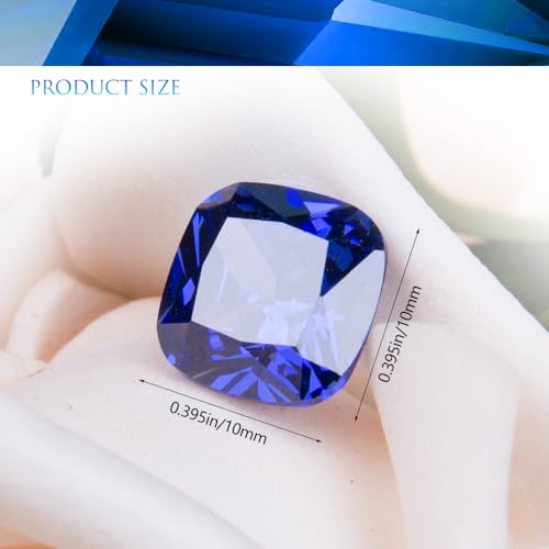 SaiDian 1 Pcs Artificial Blue Tanzanite Stones Cubic Zirconia Loose Gemstone for Women Jewelry Making Ring Necklace Beads Bracelet DIY Craft Making