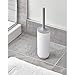 iDesign Cade Bowl Brush and Holder, Toilet Cleaning Set for Bathroom-Matte White/Gray (Pack of 1)