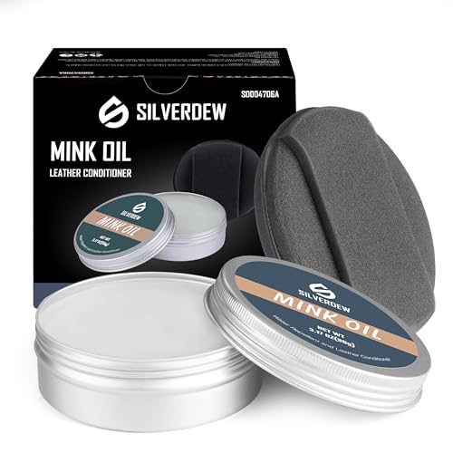 Mink Oil for Leather Boots, 3.2OZ Mink Oil Leather Conditioner All-Natural Formula with Sponge, Used for Soften and Restore Shoes, Couch, Purses, Jackets, Hats, Gloves, Sofa, Furniture