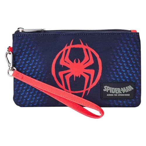 LOUNGEFLY Marvel: Spider-Verse Miles Morales Suit Nylon Zipper Pouch Wristlet