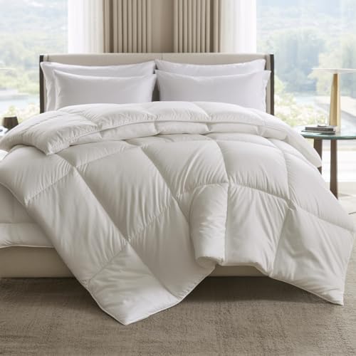 Image of Earthlycozy 300GSM Premium Comforter - Hypoallergenic, Breathable, Reversible, Lightweight, All-Season, AC Friendly and Machine Washable (White, Single)