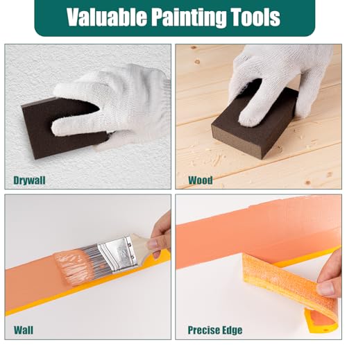 YiBaiBrush Paint Roller Kit, 19 Pack, 4"2" Small Foam Paint Roller, Mini Paint Roller with Foam Roller Covers, Paint Tray Liners, Roller Paint Brush, Paint Supplies for Painting Walls, Trim, Ceilings