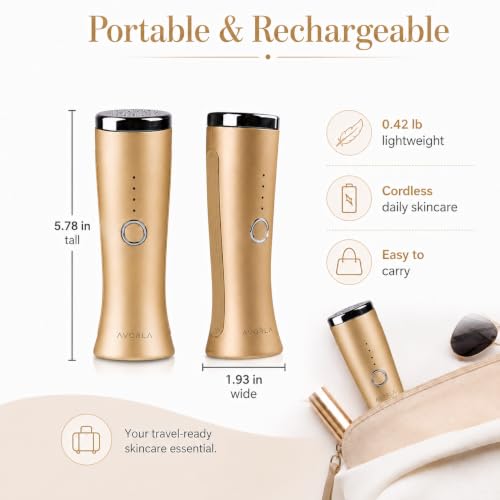 AVORLA® I Red Light Infrared Therapy Facial Wand I At-Home Skin Care Device, Anti Wrinkle Facial Massager (Gold) — view 5