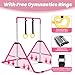 DOBESTS Gymnastics Bar with Rings, Adjustable Height Gymnastic Horizontal Bars, Kids Folding Expandable Gymnastic Training Kip Bar, Gymnastics Training Equipment for Home Gym Indoor Garden Outdoor