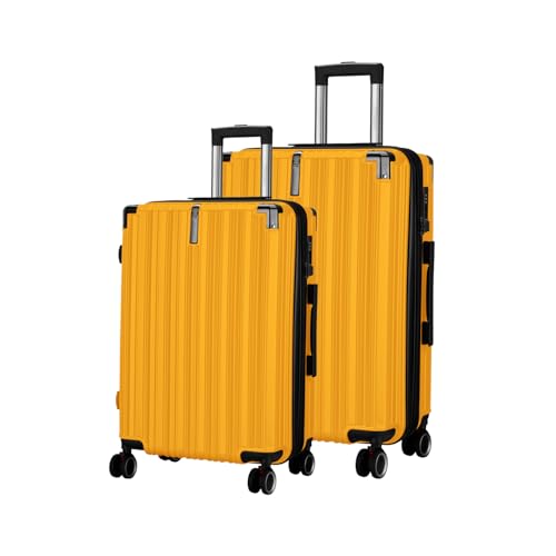 Image of Maleta Nova Check-in Medium and Large | 24'' and 28''| Lightweight, Expandable| Suitcase for Travel | Luggage for Travel | Trolley Bag for Travel Set of 2 (Yellow, Set of 2 (Medium-Large))