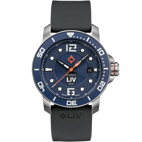LIV GX-Diver's 41mm �X�C�X���������� 1000�t�B�[�g �h�� �T�[�W�J���O���[�h 316L �X�e�����X�X�`�[�� �P�����Z���~�b�N�x�[�� BGW9 ���~�m�o �����ɂ����T�t�@�C�A�N���X�^�� �����Y �_�C�r���O�E�H�b�`, �R�o���g 2, 