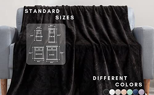 Softbear Black Twin Blanket Flannel Fleece Semi-Circular Pattern, Soft, Fluffy, Plush And Warm Blanket For Bed, Couch, Sofa, Camping #TOP1