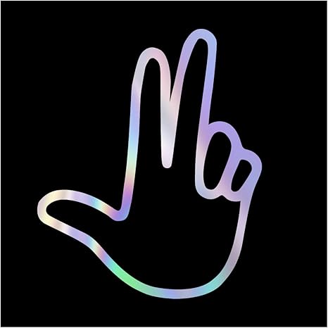 Hand Wave Sign Decal Car Side Mirror Sticker, 3.99''x 3.27