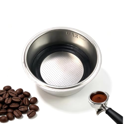 51mm Coffee Machine Filter Basket, Stainless Steel Coffee Portafilter Basket, Pressurized Coffee Filter Basket, Espresso Machines Accessories(Double Cup)