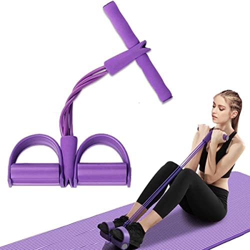 21 Fitness Resistance Bands-4 Tube Pedal Ankle Puller, Elastic Yoga Pedal Puller Exercise Bands with Handles, Multifunction Tension Rope Elastic Pull Rope for Waist Arm Leg Training