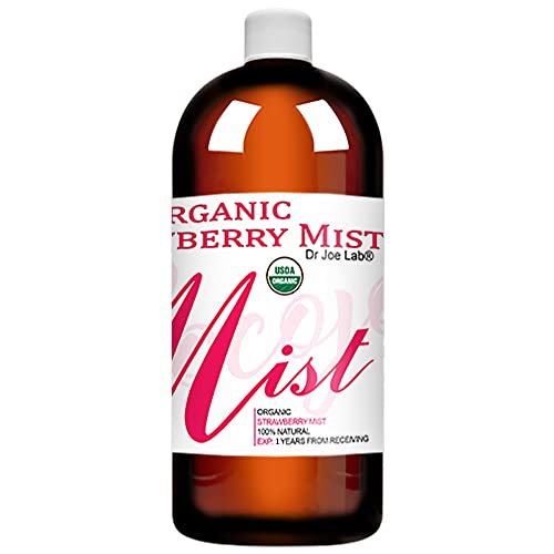 Dr Joe Lab USDA Organic Strawberry Mist For Skincare - Face Spray - Moisturize All Skin types - Pillow Relaxation - Soothing & Relaxing - Pure Oil & Glycerin Spray (32 oz)