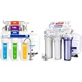 Express Water Reverse Osmosis Water Filter System, 99.99% Lead, Chlorine & iSpring RCC7AK, NSF Certified 75 GPD, Alkaline 6-Stage Reverse Osmosis System