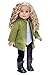 DreamWorld Collections - Autumn Stroll - 4 Piece Outfit for 18 Inch American Girl Doll - Green Coat, White Blouse, Black Velvet Leggings, Black Boots (Bolls Not Included)