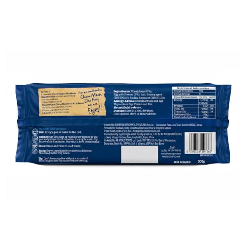 Image of Blue Dragon Fine Egg Noodles 300g (Pack of 2), Includes 6 Portioned Nests, Authentic Asian Stir Fry & Chow Mein Noodles, Imported from Thailand