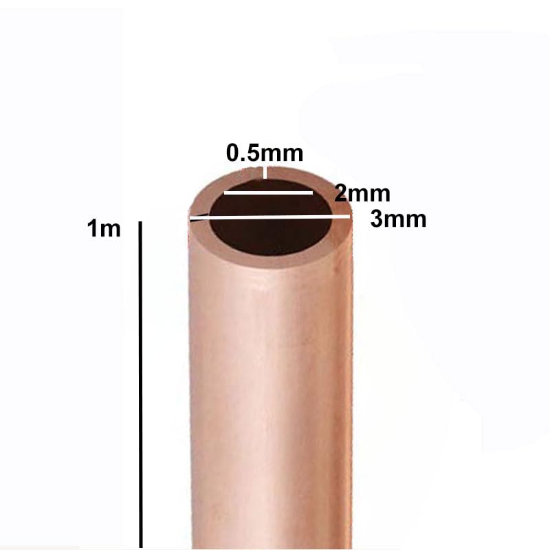 COYOUCO 99.9% Copper Tube Refrigeration Seamless Round Pure Copper Tubes, Soft Coil Copper Tubing, Used in Refrigerators, Air Conditioners,0.5mm