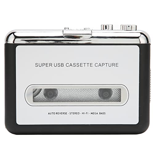 Pissente Reproductor de Casete, Convertidor de Cinta de Audio Portátil Convierte Cintas a MP3 USB Digital con Salida de Sonido Estéreo para PC, Portátil, Reproductores de MP3