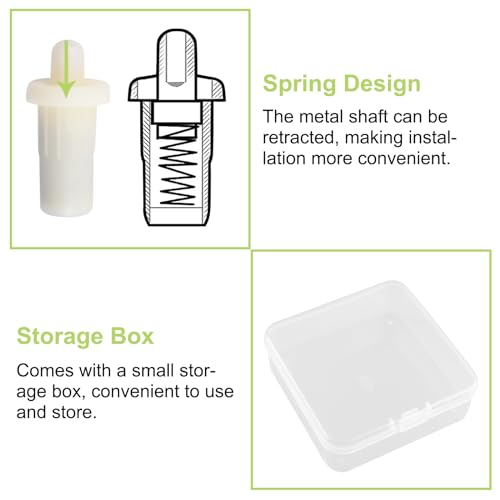 UFURMATE Spring Loaded Repair Pins, 72 Pcs Dia. 7.5mm Plastic Blinds & Cabinet Support Pins (White), White-72pcs, 7.5mm-All plastic - Image 4
