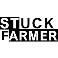 Stuck Farmer, Tractor Sticker, 4x4 Pickup Offroad Sticker Vinyl Decal (Black)