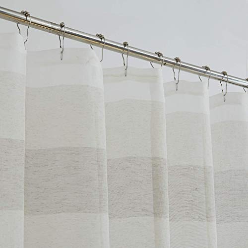 Rideau de douche en tissu lin Dainty Home Chelsscli de luxe - 3