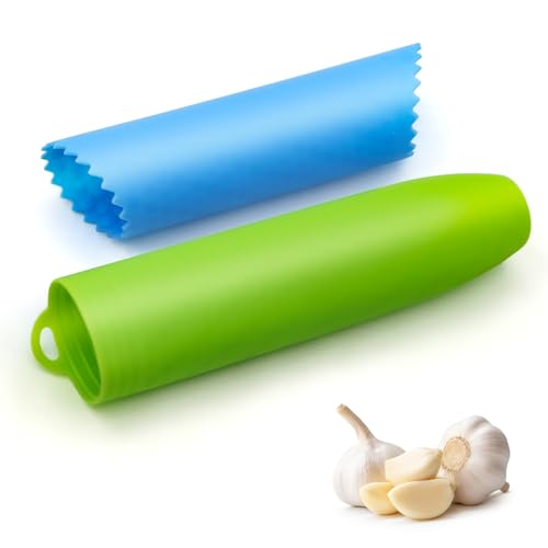 HDFWYJO Silicone Garlic Peeler Tube Roller (Green,Blue)