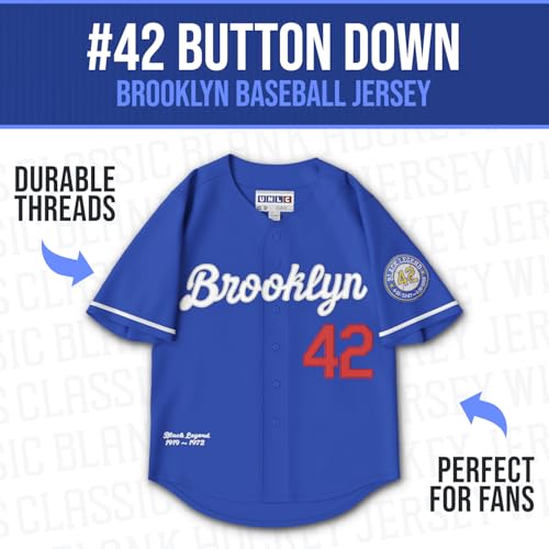 Jackie Robinson #42 Baseball Jersey – Embroidered Throwback with Legacy Patch, Stitched Letters Adult Sizes S–5XL miniatura 2