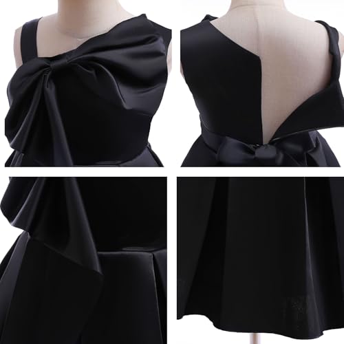 Girls Dresses Big Bow Dress One Shoulder Dress Princess Dress Piano Performance Dress4