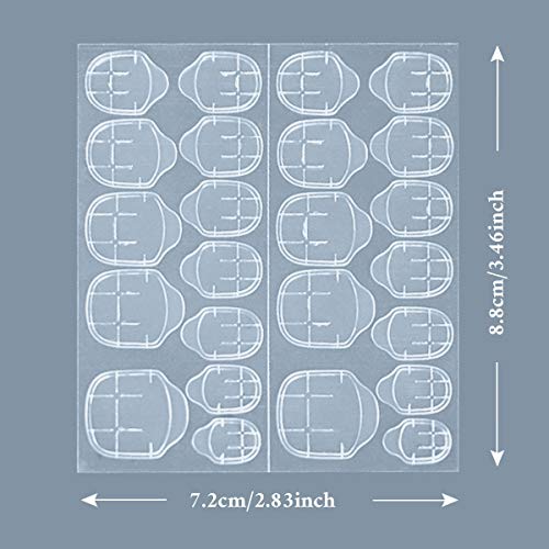3 Boxes (72 Pcs) Matte Coffin Press on Nails - Acrylic Medium Length False Nails Set Artificial Acrylic Nails Resin Fake Fashion Nail Art Design Manicure Set