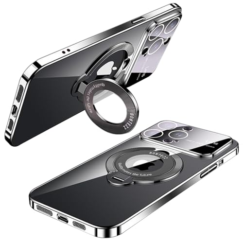 Coque iPhone 15 Pro Max transparente avec support compatible MagSafe invisible et anti-jaunissement