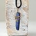 NEW Designs by Nature Gems Lapis Lazuli Wire Wrapped Pendant, Copper Crystal Necklace, With 24 Inch Black Leather Cord, December Birthstone Jewelry, Handmade in North America