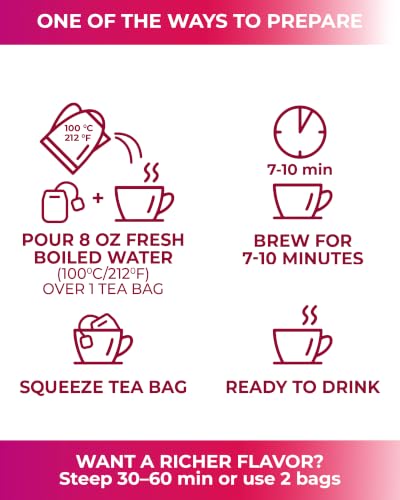 Image of 50 Bags Blackberry & Raspberry Fruit Tea Blend (Rubus Fruticosus, Rubus Idaeus) - 50 Count 1.5g Bags Mixed Berry Fruit Infusion Te De Mora Y Frambuesa