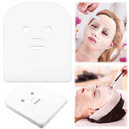 Facial Gauze Mask Pre Cut Cotton Face Cover Soft Gauze Face Mask for Women Girls Skin Face Care Spas Beauty Salons, 100 Pieces