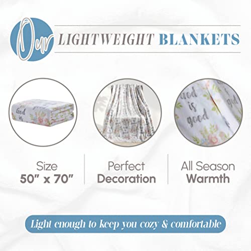 Image of Elegant Comfort Lightweight Printed Throw Blanket- All Season, Ultra Soft, Cozy and Plush- Decorative Throw Blankets, Perfect for Lounging, 50 x 70 inches, Blessed, Throw Blanket