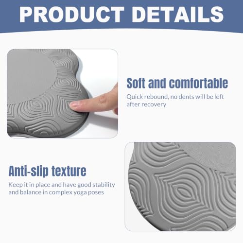 Image of Yoga Knee Pads 2 Pack, Foam Kneeling Cushions - Non-Slip Pilates Knee Pad Cushion & Wrist Support - Portable Workout Knee Pads for Meditation, Kneeling, Balance, Floor, Pilates,Yoga