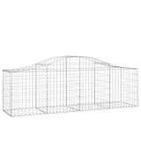 WGYHOME Gabionen mit Hochbogen 11 STK. 200x50x60/80 cm Verzinktes Eisen Hochbeet für Gemüse Gemüsebeet Pflanzkübel Frühbeet Gartenbeet Pflanzkübel Blumenkasten für Garten Balkon und Terrasse