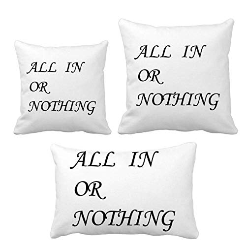 Ensemble de coussin de canapé avec garnissage à citations All in or Nothing - 2